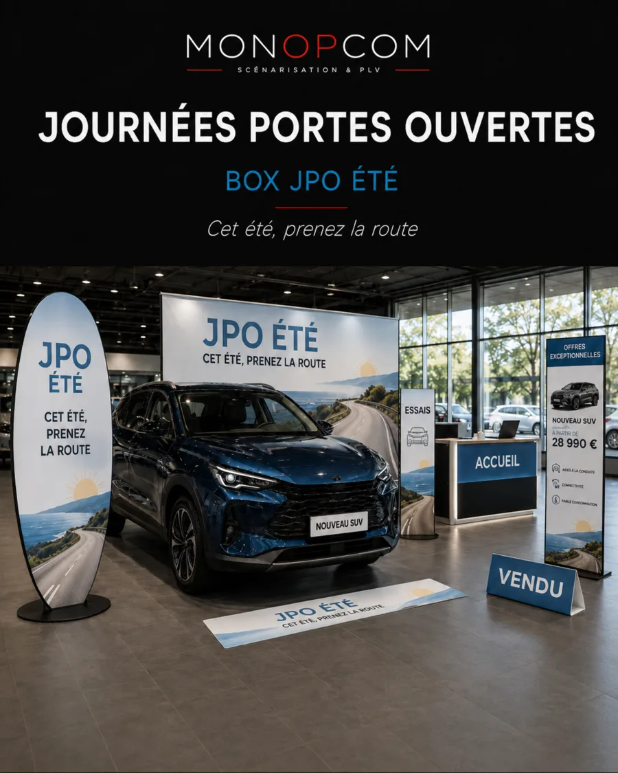 Box JPO Été dans un showroom automobile