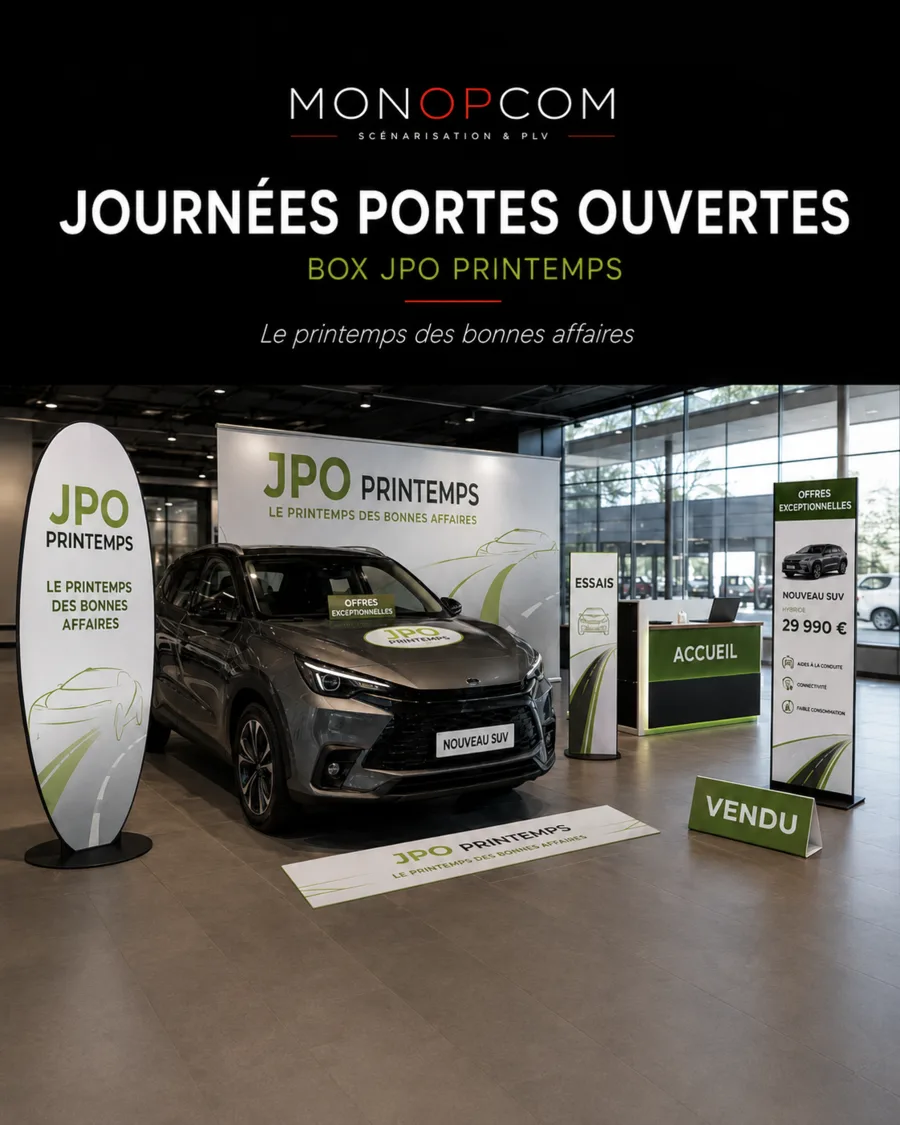 Box JPO Printemps dans un showroom automobile